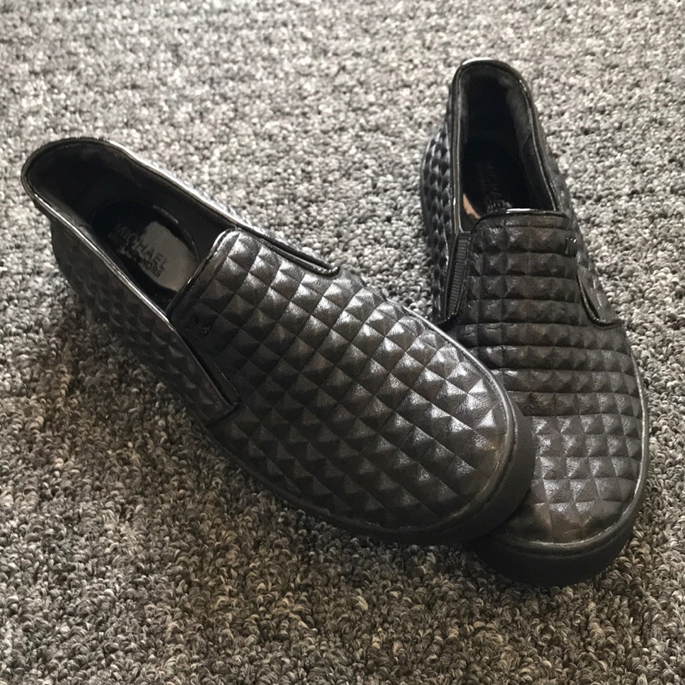 Michael Kors black slip-on shoes with studs